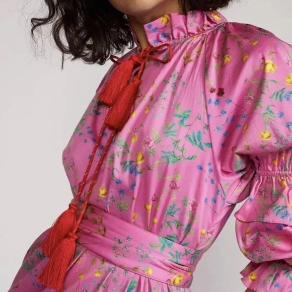 hot pink silk mini dress Satin Off-Shoulder Draped Mini Dress in Hot Pink - 12